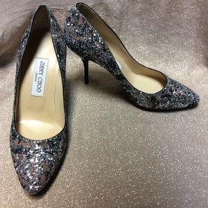 Jimmy Choo London Glitter Sparkle Heels